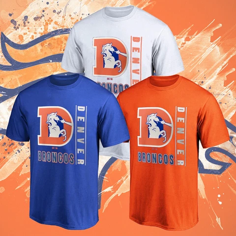 Denver Broncos NFL Football Team Throwback New L0g0 T-Shirt Gifts Unisex S-2XL Cover