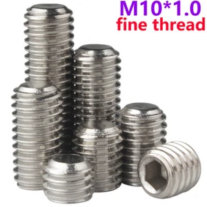 M10 - 1.0 Set viti a punto piatto prese filo sottile in acciaio inox - Foto 1 di 14