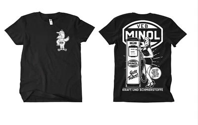 VEB MINOL Tanke T-Shirt Schwarz FB Ostalgie Retro DDR Pirol Trabant Simson IFA - Bild 1 von 4