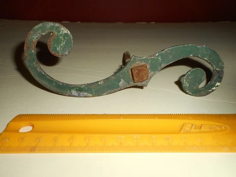 Antique Wrought Iron Shutter Dog S-Scroll Holdbacks 6 3/4" SINGLE 1 Replacement Cover