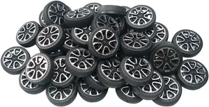 52 Stck. Kunststoffrolle 2 mm Durchmesser Welle Auto LKW Modell Spielzeug Rad (30 mm x 9 mm) - Bild 1 von 5