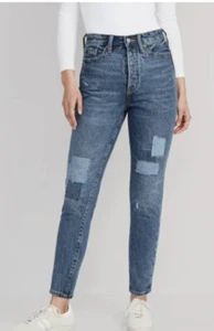 New Higher High-Waisted Button-Fly O.G. Straight Patchwork Jeans Size 4 $60 - Picture 1 of 16
