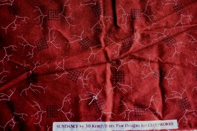 SUNDANCE PRINT BEARS PAW DESIGNS 100% COTTON FABRIC 35X42 INCHES    - Image 1 of 2