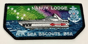 BOY SCOUT BSA OA NANUK 355 523 SEA SCOUTS ALASKA MISPRINT BSCOUTS EROR FLAP - Picture 1 of 1