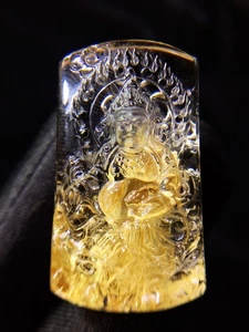 35*20mm A++ Natural Gold Rutilated Quartz Titanium Crystal Pendant gift - Picture 1 of 5