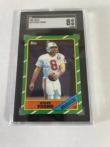 1986 TOPPS #374 STEVE YOUNG ROOKIE FOOTBALL CARD BUCCANEERS SGC NM-MT #2 - Picture 1 of 3