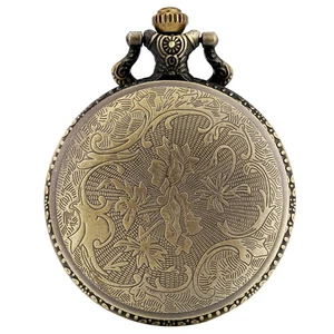 Orologio da tasca vintage in lega scheletro costola con collana quarzo antico - Foto 1 di 13