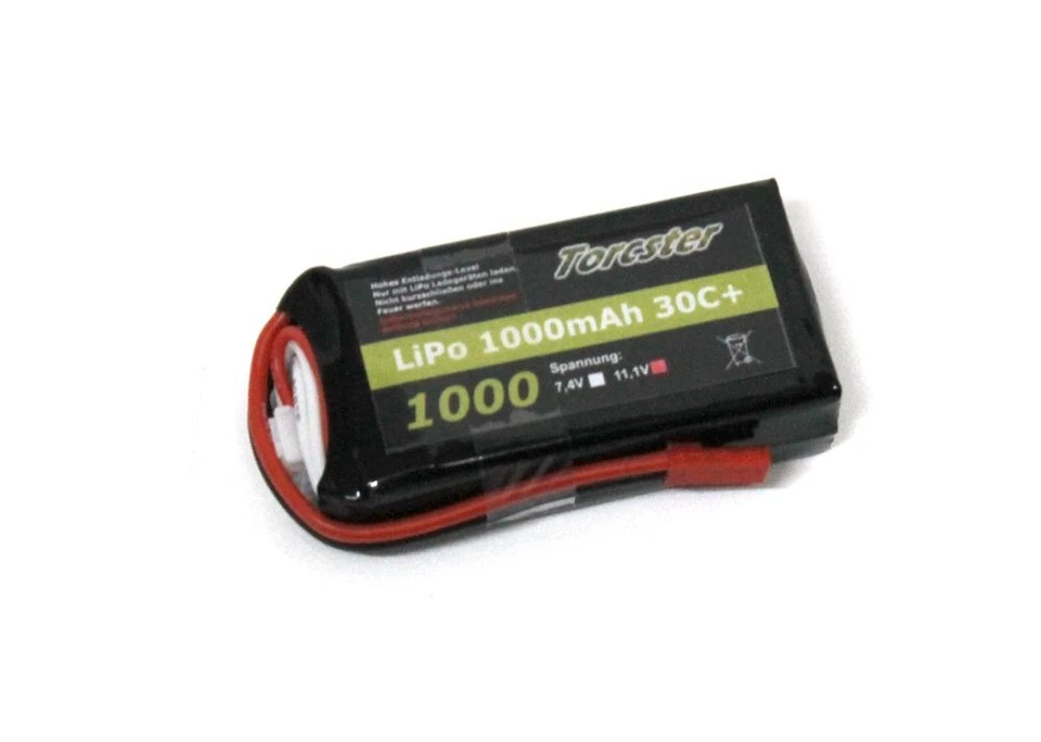 Torcster LiPo 1000mAh 3s 11,1V 30C+ Akku Batterie Modellbau Flugzeug NEU&OVP - Bild 1 von 1