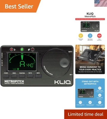 KLIQ MetroPitch 三合一数字调谐器和节拍器 - 便携式精确调谐 — 第 1/4 张图片