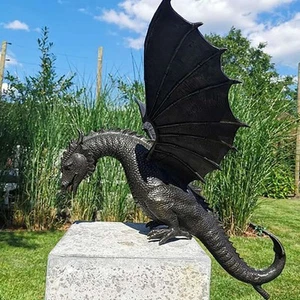Garden Dragon Statue Fountain Dragon Ornament Resin Water Feature Sculpture - Picture 1 of 7