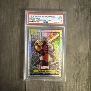 2024 Topps Chrome Marvel Spider Web Refractor Baron Zemo 6/399 #38 PSA 9 - Picture 1 of 2