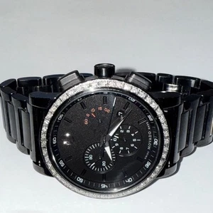 MOVADO MENS SIGNATURE SPORT CHRONOGRAPH PVD BLACK DIAL DIAMOND WATCH - Picture 1 of 13
