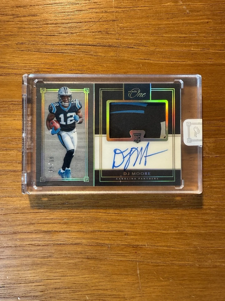 2018 Panini One Premium DJ Moore No. 37 RPA Patch Auto /10 PLAYER WORN - Image 1 of 1