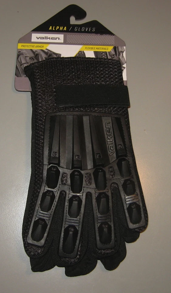 Valken Alpha Full Finger Gloves Black Large Paintball Airsoft