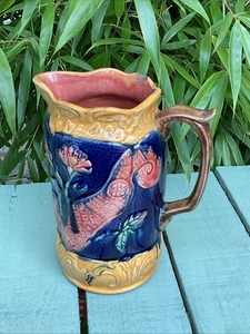 Antique Majolica Jug 1900s A/F - Picture 1 of 11
