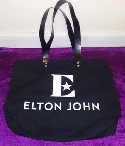 Elton John - Black + White Tote Bag With Purple Lining - Picture 1 of 3