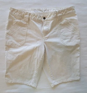 Liz Claiborne cremefarben elfenbein Denim mittelhohe Bermuda Wandershorts Damengröße 16 - Bild 1 von 15