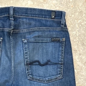 7 Seven For All Mankind Slimmy Jeans Herren 33x32 Blau Denim Medium Wash Stretch - Bild 1 von 10