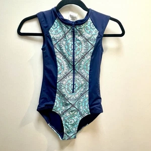 Myer Tilii Girls Bathers One Piece Cap Sleeves Blue Size 9 BNWT RRP$36.99 - Picture 1 of 6