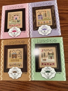 Lizzie Kate 4 Seasons set of 4 with Buttons F138, 139, 140, 141 Cross X Patterns - Picture 1 of 3