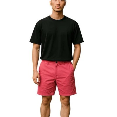 Jachs Light Red Pink Belted Distressed Preppy Chino 10” Inseam Shorts Size 32 - Image 1 of 4