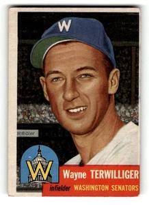 1953 Topps Washington Senators Wayne Terwilliger #159b KEINE KNICKE - Bild 1 von 2