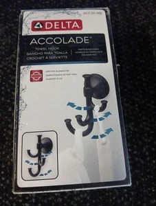 Gancho para toallas de baño multiusos expandible Delta Accolade negro mate ACC35-MB - Imagen 1 de 1