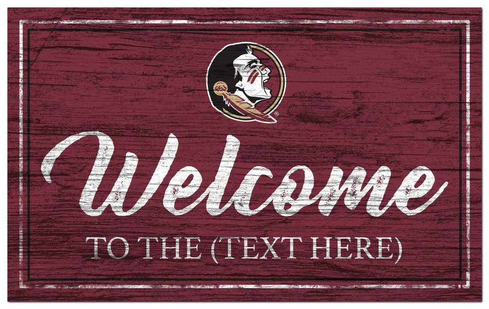 Florida State Seminoles Sign Personalized Welcome Sign Team Color 19x11 - Image 1 of 1