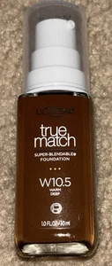 Base líquida L'Oreal True Match Super Blend W10,5 cálida profunda 1,0 fl. oz nueva - Imagen 1 de 10