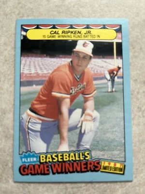 1987 Fleer Game Winners Cal Ripken Jr. #37 MLB Baltimore Orioles - Image 1 of 2