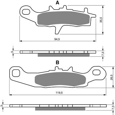 Brake Disc Pads Front R/H Goldfren For Kawasaki KVF 650 E8F Brute Force 2008 - Image 1 of 2