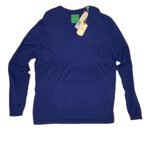 Tommy Bahama Mens Island Luxe Shirt Size 2XT  Blue V-Neck Long Sleeve Classic - Picture 1 of 11