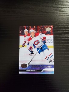 Owen Beck - 2023-24 Upper Deck Series 1 Young Guns #214 - CANADIENS