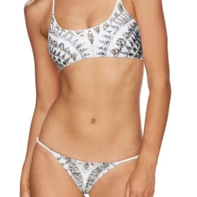 BRAND NEW BEACH BUNNY SLOANE 2 PIECE SEQUIN WHITE SKIMPY ALL SIZES BIKINI - Image 1 of 4