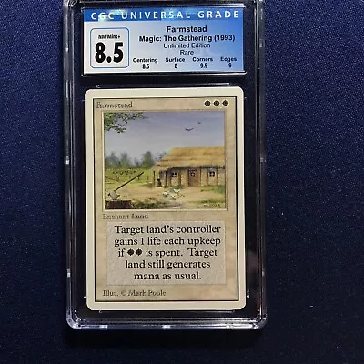 MTG Unlimited Farmstead CGC 8.5 NM/Mint+ (9 edges and 9.5 corners) 1993 - Image 1 of 2
