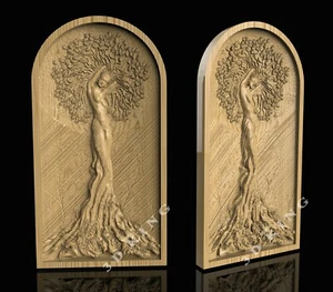 STL 3D Modell FRAU-BAUM für CNC Router Graveur Schnitzen Aspire Artcam 3D Drucker - Bild 1 von 1