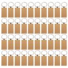 40Pcs Blank Wooden Key Chain Diy Wood Keychains Key Tags Can Engrave D