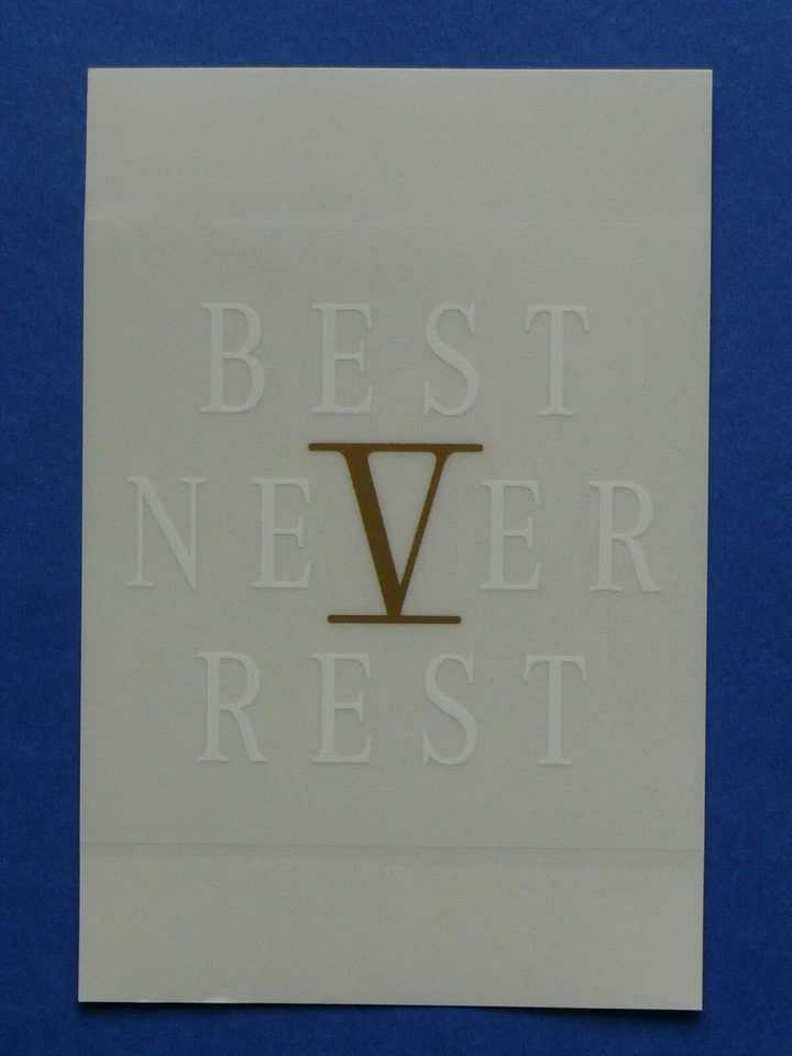 Daimler Benz: Pegatina "BEST NEVER REST" transp. fuente blanca 10x10cm NUEVO - Imagen 1 de 1