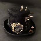 vogueteen Mens Steampunk Top Hat Gears Spike Cosplay Costume Goth Hat Black