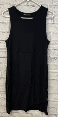 Vestido sin mangas Athleta La Palma para mujer talla mediana negro sin mangas dobladillo cruzado Foto 1 de 4