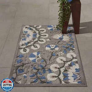 Nourison Aloha Indoor/Outdoor Grey/Multi 2'8" x 4' Area Rug, Easy Cleaning, N - Picture 1 of 5