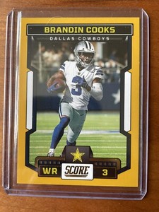 Brandin Cooks 2023 Score Panini #3 Gold Dallas Cowboys