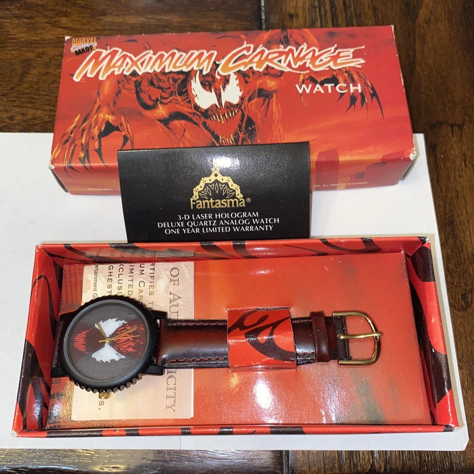 Maximum Carnage Watch 1994 NEW IN BOX + COA* (MARVEL, Carnage, Spider-Man) - Image 1 of 1