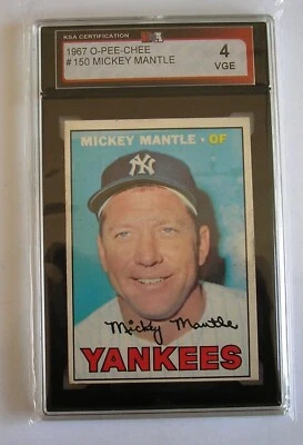 O-PEE-CHEE OPEECHEE - 1967 - MICKEY MANTLE - YANKEES - 150 - KSA GRADED 4 VGE - Image 1 of 2