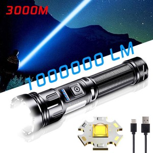 1000000LM LED Flashlight Military Tactical Torch Rechargeable COB Zoomable Light