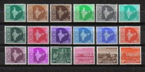 INDIA 1958-63 MAPS INDUSTRIES DEFINITIVE SET 0F 18 SCOTT 302-319 MLH - Picture 1 of 1