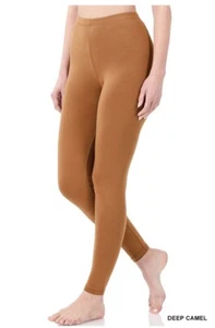 Women High Waisted Long Leggings Basic Full Ankle Length Stretch Cotton Spandex - Picture 1 of 52