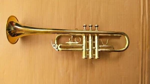 SUMMER SALE TRUMPET C FLAT SALE BRASS PLATED Flat C Trumpet Free Hard Case+M/P - Picture 1 of 7