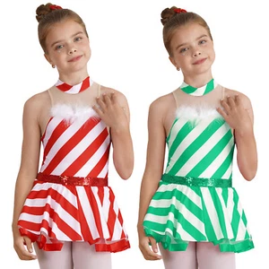 Kids Girls Dancewear Sequin Costume Ballet Dress Party Leotard Birthday Gift - Picture 1 of 36