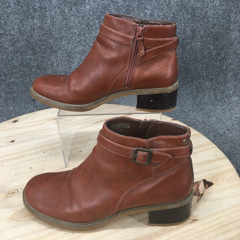 Rockport Boots Womens 8 Kirtland Zip Ankle Bootie V74143 Brown Leather Heels - Image 1 of 4